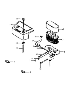 Fh680v-As01 Air Filter Diagram and Parts List for M60-KW 53AB5DBX150-23-HP Cub Cadet Lawn Tractor